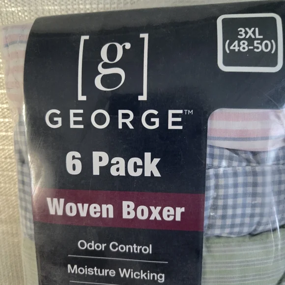 NWT Mens George (6) Pack Multicolor Woven Boxer Underwear Size 2 XL 44-46 - Picture 3 of 10